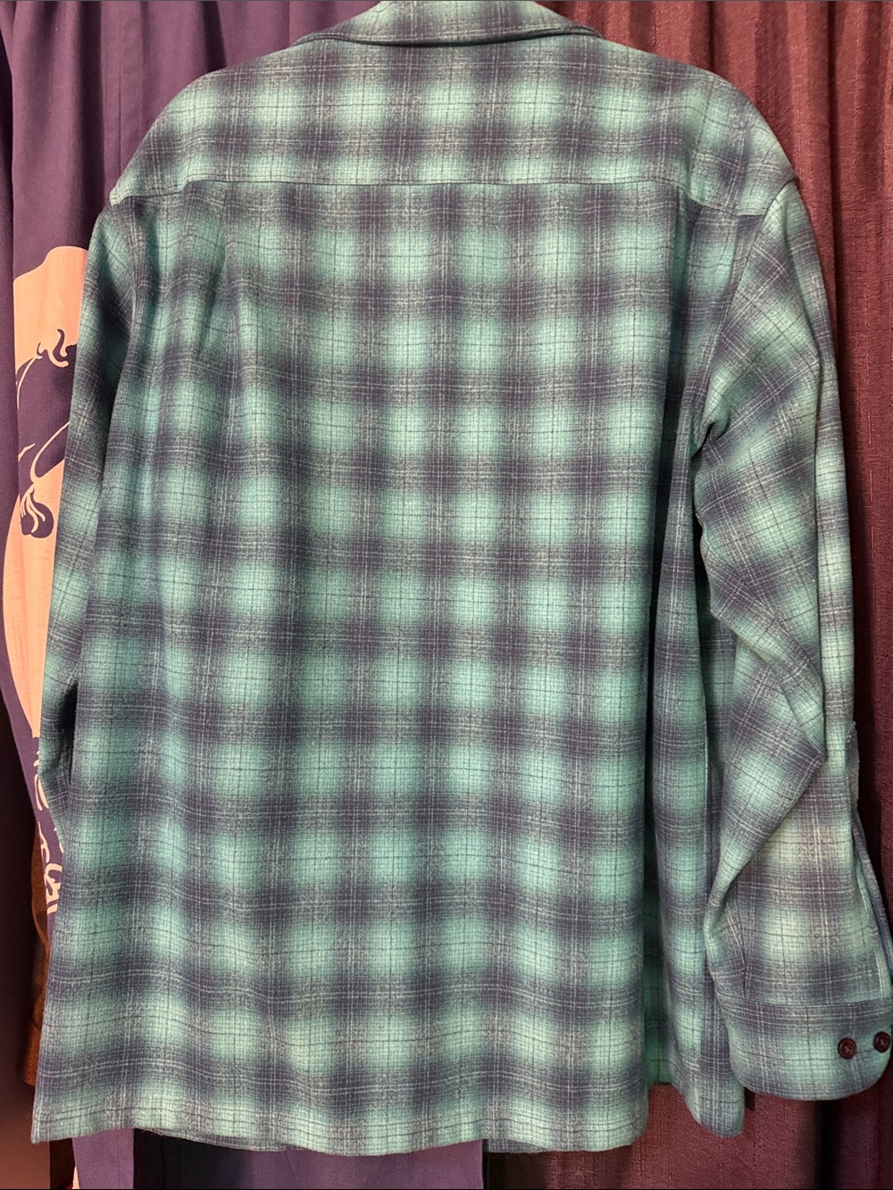 Pendleton Teal and Navy Plaid Lightweight Shirt Jacket - Picture 6 of 6